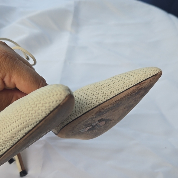 Jimmy Choo Tie up Pumps Eggshell Off white Weave Texture 37.5 - Picture 4 of 12